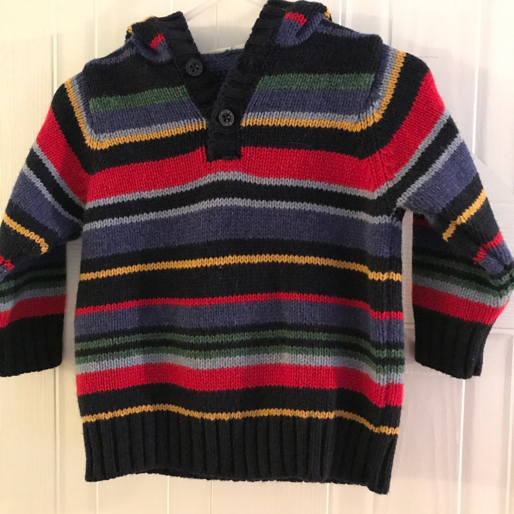 Boys lambswool hooded sweater 6-12m